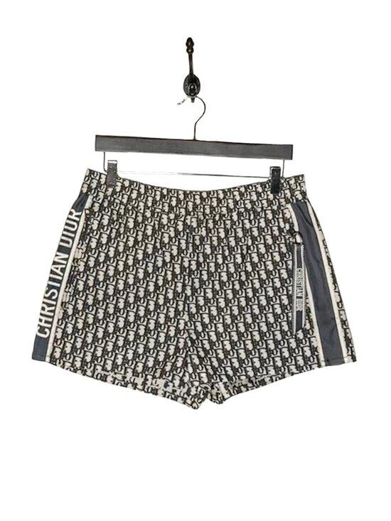 Dior Pants - Dior Blue Oblique Jacquard Taffeta Technical Mini Shorts